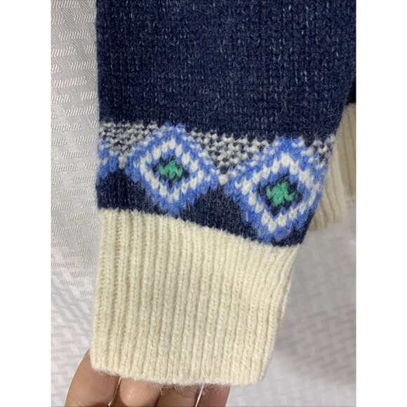 Old Navy Fair Isle Ski Sweater Womens XL NWOT Blue Wool Blend - Picture 4 of 7